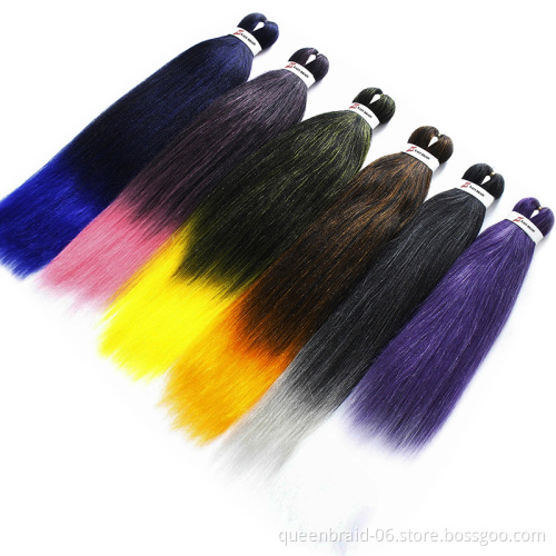 Wholesale 26 Inch 90g Yaki Braids Hairstyles Black Women Hair Bulk Synthetic Extension Braid Hair for Women